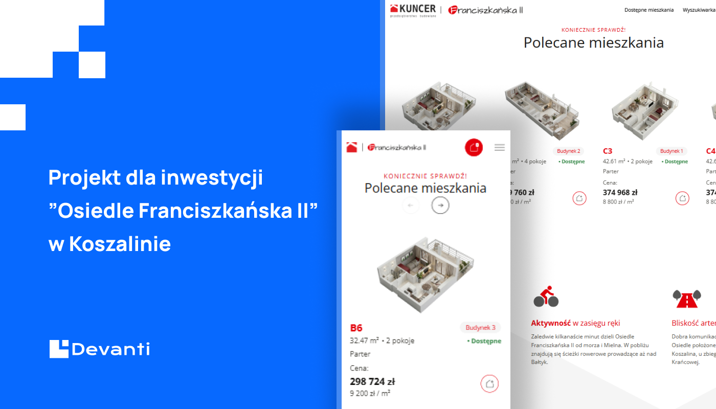 Strona WWW i wizualizacji inwestycji „Osiedle Franciszkańska II”